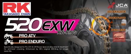 Chain RK 520 XW'Ring super reinforced 100 L