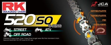 Chain RK 520 O'Ring reinforced 100 L