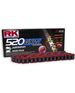 Chaine RK 520 XW'Ring hyper renforcée ROUGE 102 M