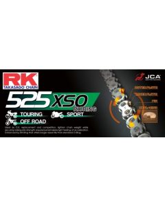 Chaine RK 525 X'Ring super renforcée dorée 100 maillons