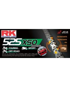 Chaine RK 525 X'Ring super renforc. ROUGE 132 maillons