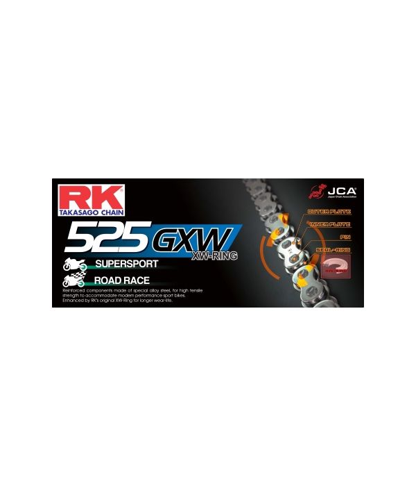 Chain RK 525 XW'Ring hyper reinforced