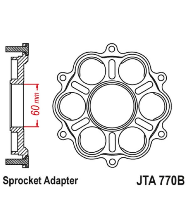 Aluminium JT rear sprocket carrier